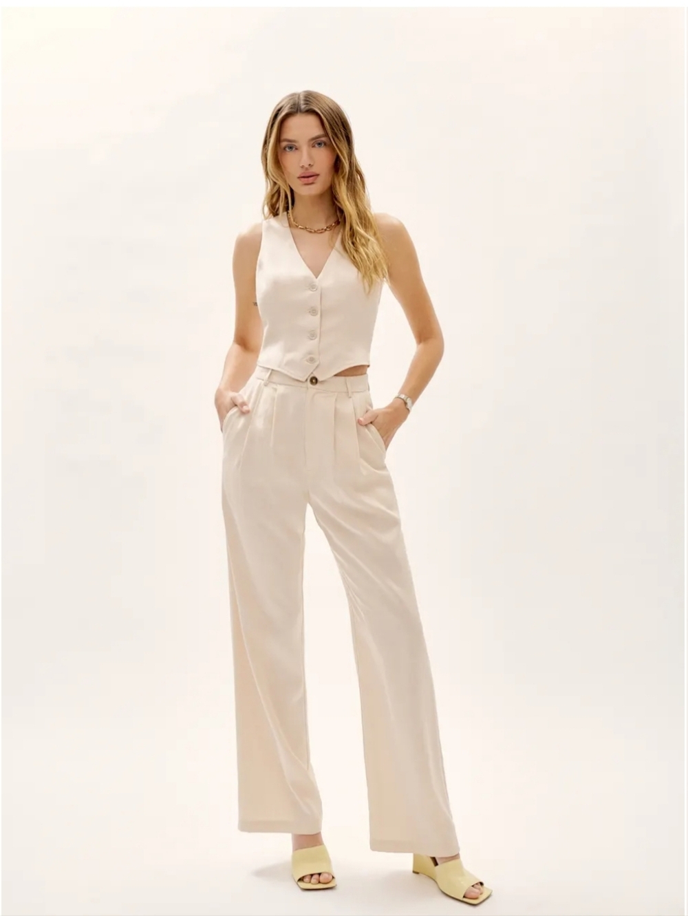 Reformation Mason Pant In Oyster